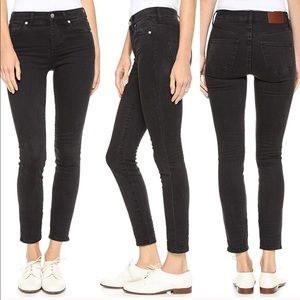 Madewell faded black high rise skinny jean size 27